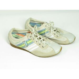 Michelle K Leather Blue Taupe & White Sneakers Women Size 7